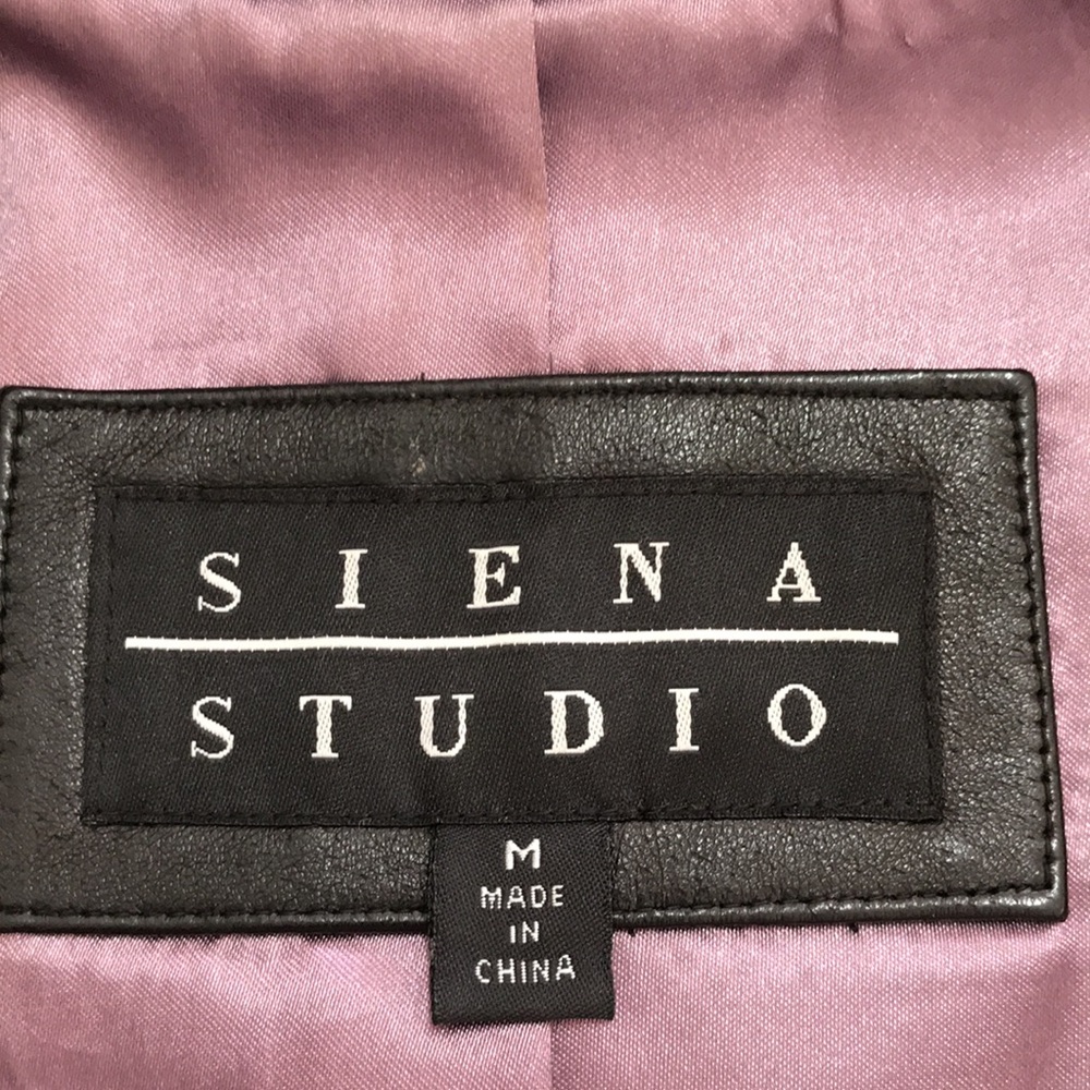 Siena Studio black motto biker style leather jacket fully lined size M - Picture 7 of 8